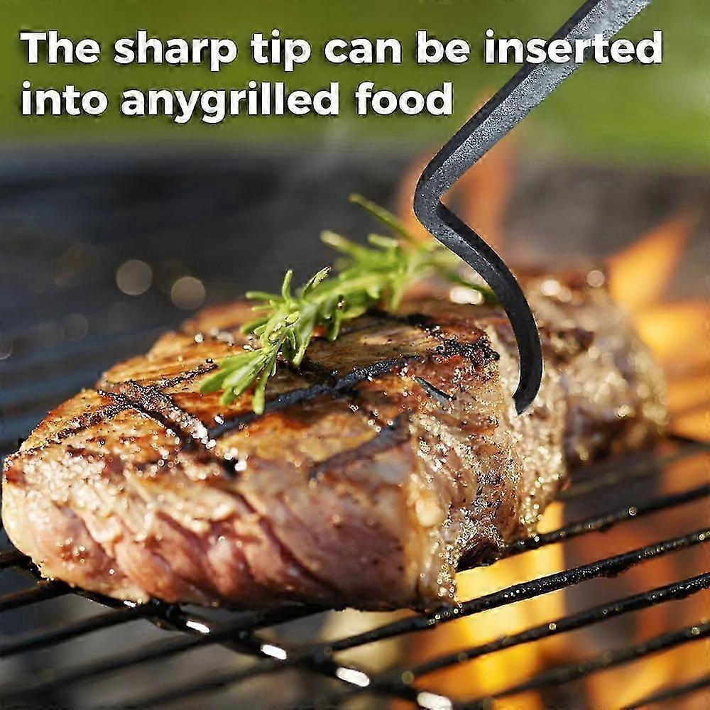 Stainless Steel BBQ Food Flipper Meat Turner Hook 16" Grill Spatula for Grilling, Cooking, Flipping Burgers Steaks