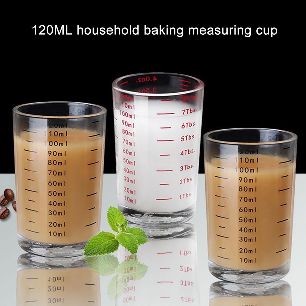 Durable 120ml Glass Kitchen Measuring Tool Precise Measuring Glass Cup with 120ml Capacity for Balanced Recipe Preps
