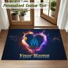 Crystal Velvet Square Rug Custom NameOlympique Marseille FC Pattern Non Slip Home Floor Decor Rug