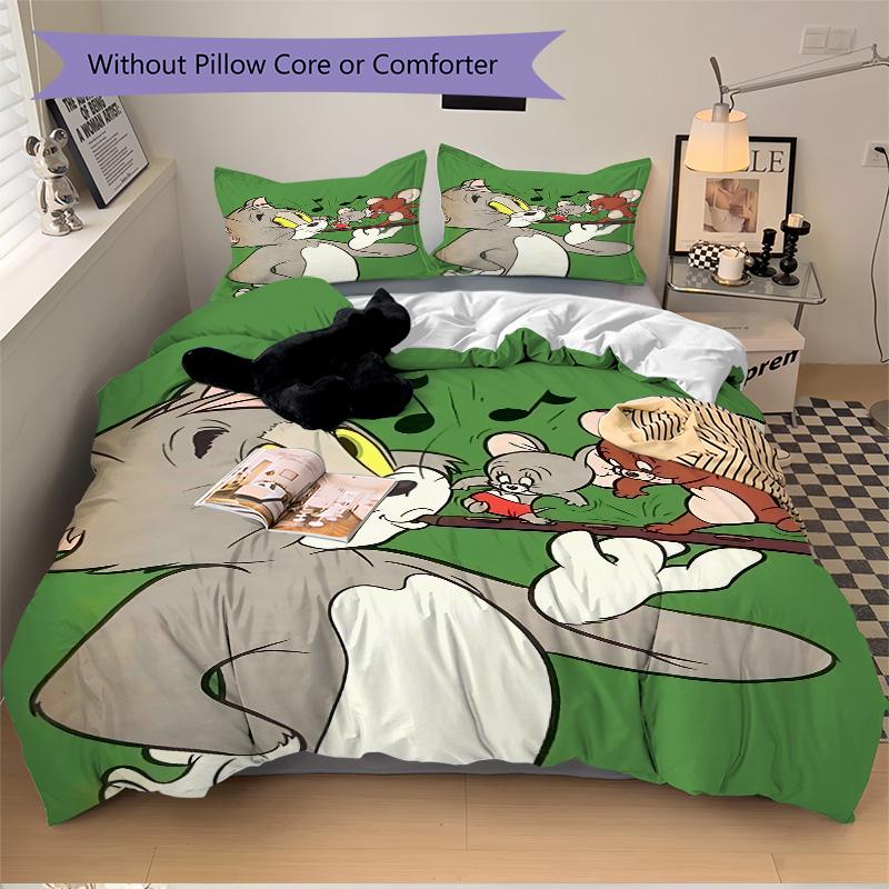 Tom Jerry Harmony Print 3Pcs Bedding Setduvet Cover With 2 Bedropillowcase Home Birthday Gift