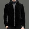 Snow Mink Men's Jacket Winter New Fashion Casual Fur Coat Zipper Lapel Jacket