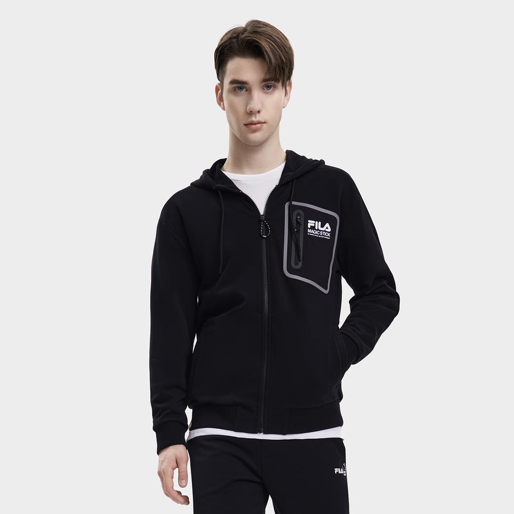 Fila X MAGIC STICK 2023 Осень Новая Толстовка с капюшоном Модная Повседневная Трикотажная с длинным рукавом Топ Мужские топы Черный F11M339501FBK