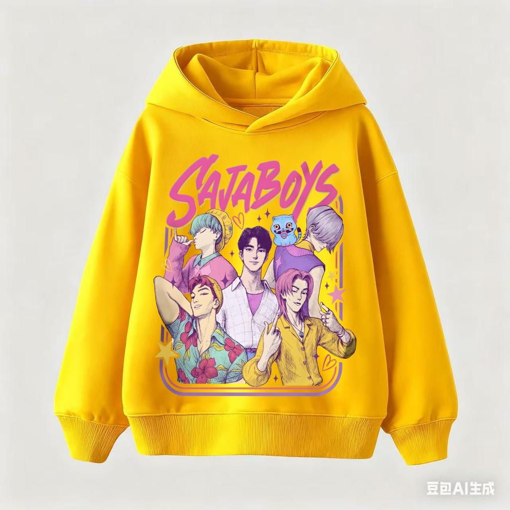 KPop Охотники на демонов Huntrix Толстовка Детская Толстовка с капюшоном Пуловер для маленьких девочек Мода для мальчиков Детская одежда