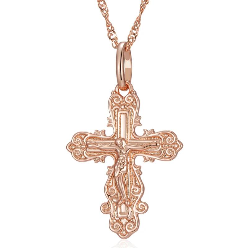 Золотая тисненая текстура, подвеска в форме креста, женское ожерелье, овальное соединение, цепочка с волнами воды, винтажные ювелирные изделия