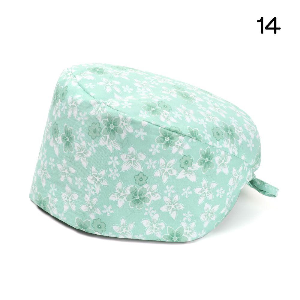 Эластичные круглые мужские и женские хирургические шапочки чистого цвета, хлопковые шапки с пышной шляпой