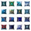 Merry Christmas Theme Printed Pattern Cushion Cover Home Living Room Sofa Decoration Square Polyester Pillow Pillow Cover