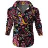Мужская модная тенденция, повседневная повседневная куртка на пуговицах с длинным рукавом с принтом