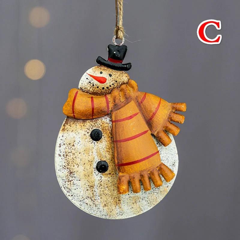 Рождественские товары для украшения дома Кованый железный подвес Санта Клаус Снеговик Орнамент Украшение для рождественской елки