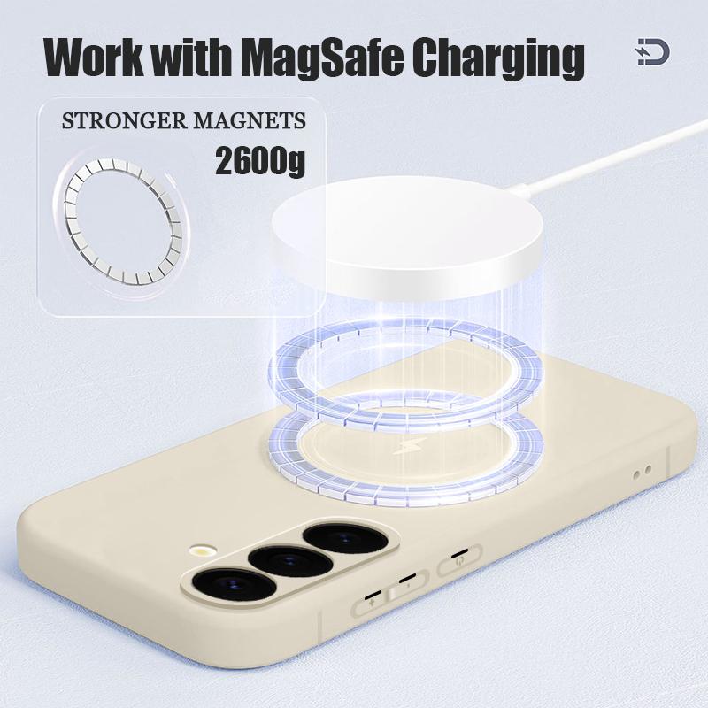 Мягкий силиконовый чехол с магнитом для Samsung Galaxy S26 S24 S23 S25 Ultra S23 S24 S25 FE, для беспроводной зарядки Magsafe