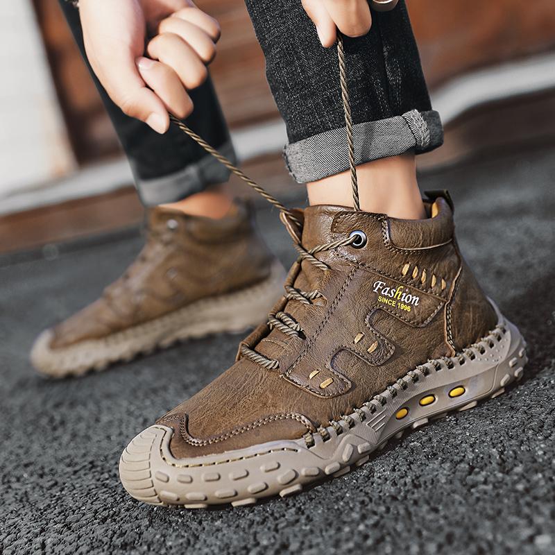 38-48 Осень / Зима Плюс Бархатные Теплые Мужские Ботинки Ручной Работы Удобные Ботильоны Для Мужчин Повседневная Обувь Мокасины Мужская Обувь Инструменты