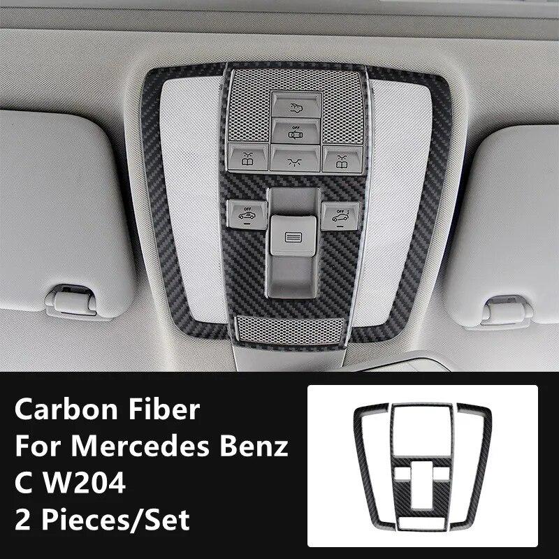 Углеродное волокно, модификация салона автомобиля, накладка, полоски, декоративные наклейки для Mercedes Benz C W204, внутренние аксессуары автомобиля