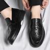 Модная мужская повседневная обувь для отдыха на открытом воздухе 2024 года, новые кожаные мужские стильные мокасины, мужская удобная деловая обувь, классические мужские туфли без застежек