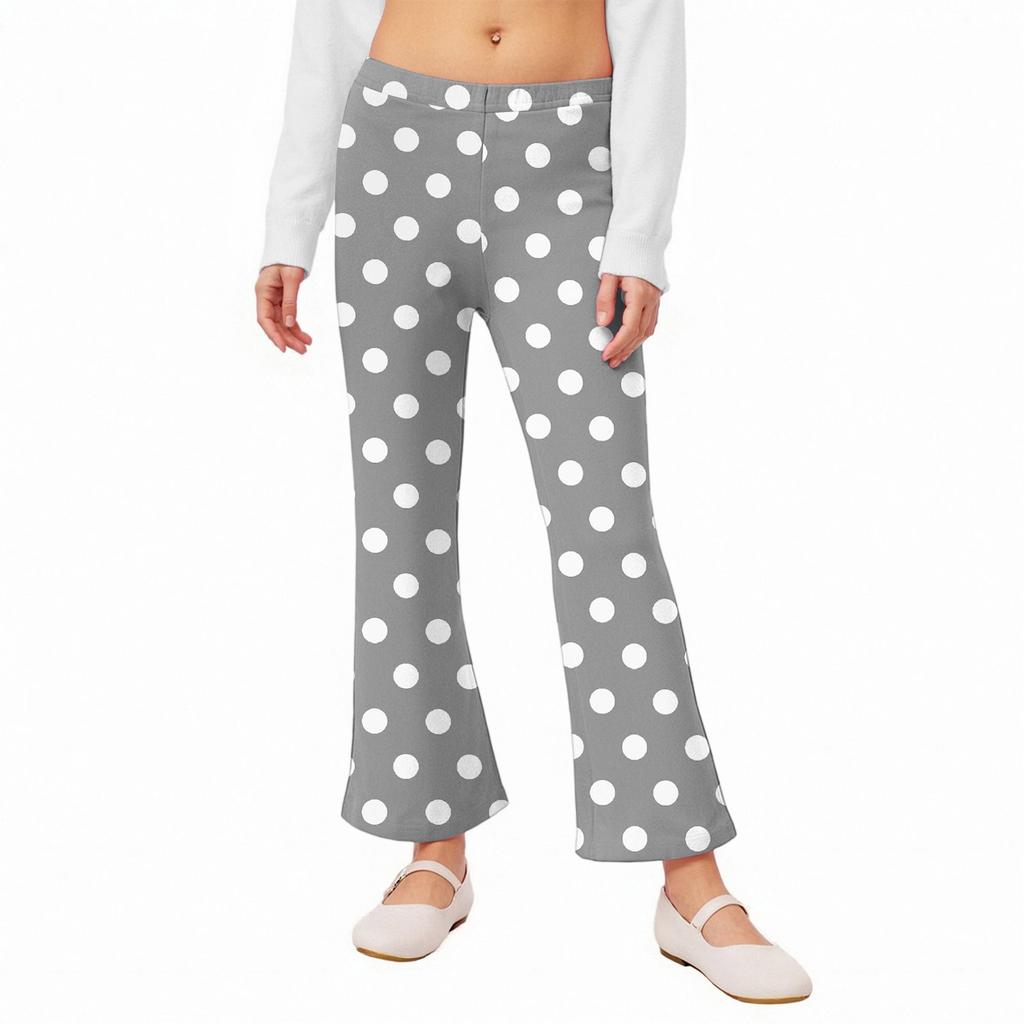 Girls' Flared Leggings - Printed Bell Bottom Pants