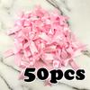 (50 шт/упак.) 85*85 мм Свежие Розовые Банты из Ленты Маленького Размера Банты из Сатиновой Ленты Цветок Поделка Декор Ручная Работа DIY Украшение для Вечеринки