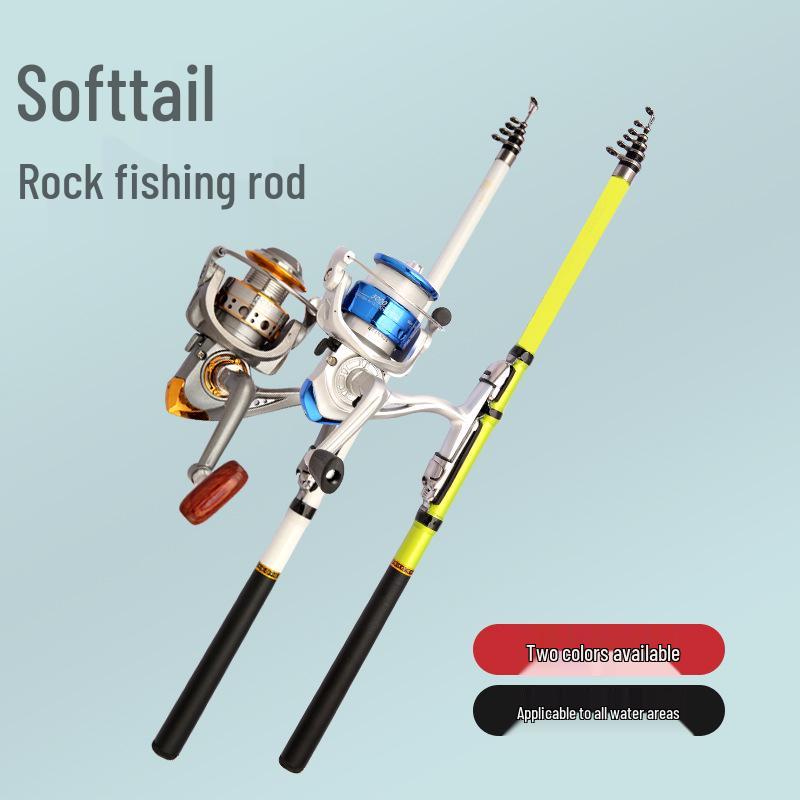 Телескопическое удилище из стекловолокна с мягким кончиком для дальних забросов в море, озере и ручье