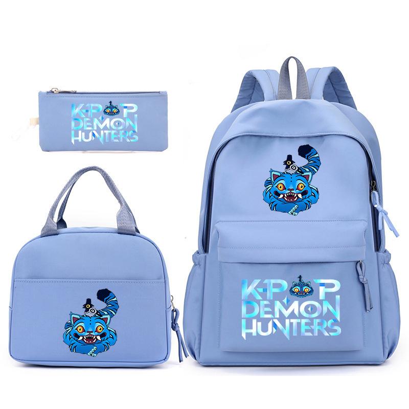 Kpop Korean Version Peripheral Printing Backpack Lunch Bag Casual Pencil Bag Primary And Secondary School Student Schoolbag Set