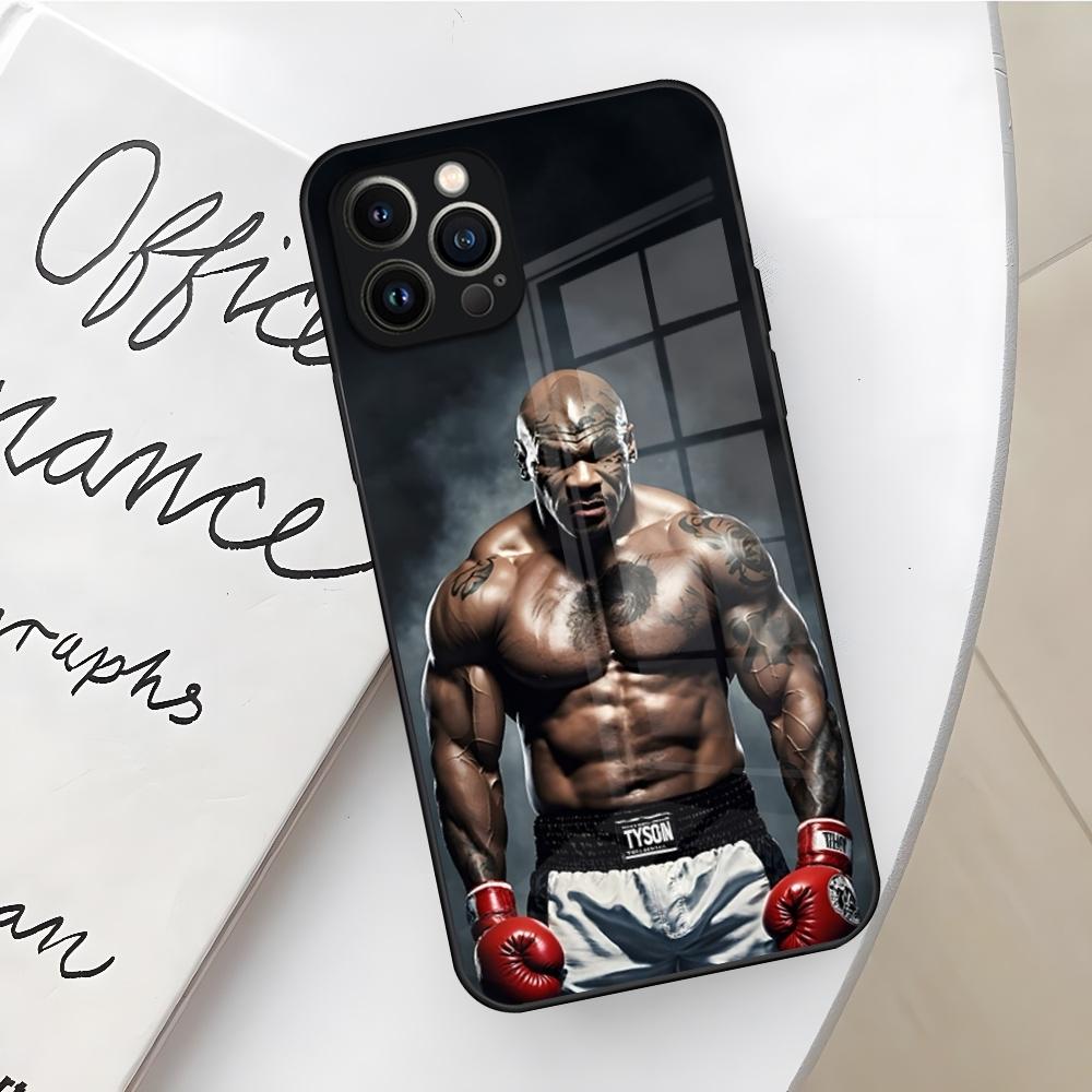 Чехол для телефона Мужской Боксер Майк Тайсон для Iphone 16 15 14 12 11 13 Pro Max Mini X Xr Xs Se 8 Puls Стеклянная Крышка