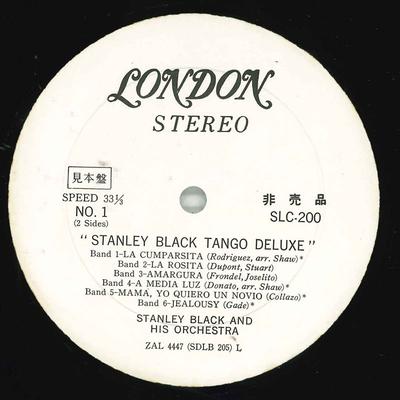 Виниловая пластинка STANLEY BLACK  HIS ORCHESTRA  Stanley Black Tango Deluxe SLC200 LONDON 1968 Япония Obi New Age  Easy Listening Б/у