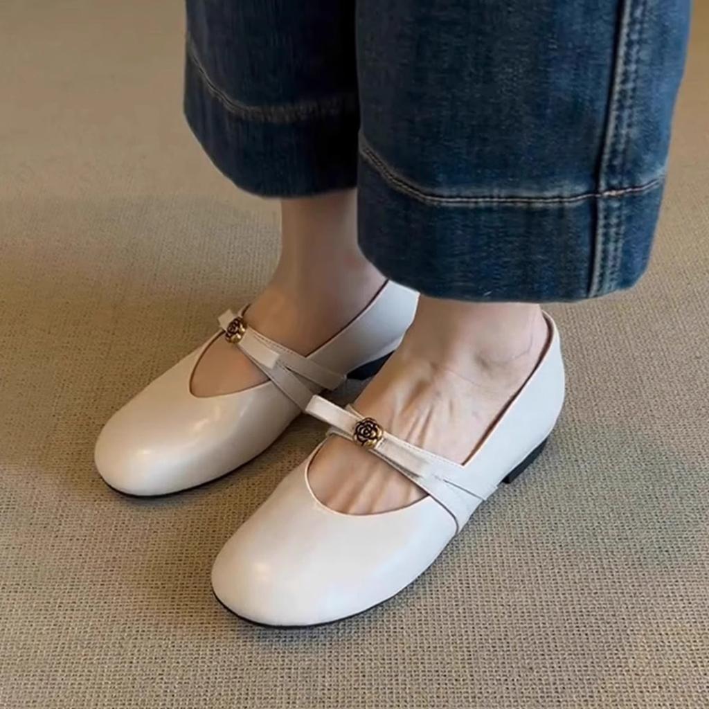 Модель из овчины~ Французские одинарные туфли женские балетки на плоской подошве вечерние туфли с юбками красивые и не утомляют, ретро туфли Мэри Джейн