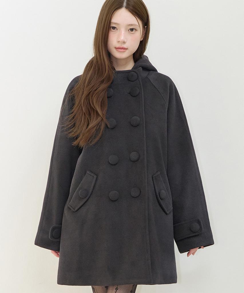ILLIGO Cozy Hoodie Button Coat Black