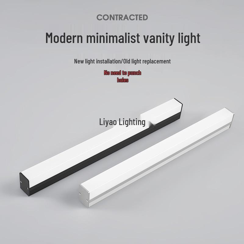 LED Waterproof Anti-Fog Bathroom Mirror Light - Modern, Punch-Free, Long Strip Design for Makeup Mirror or Cabinet Lighting
