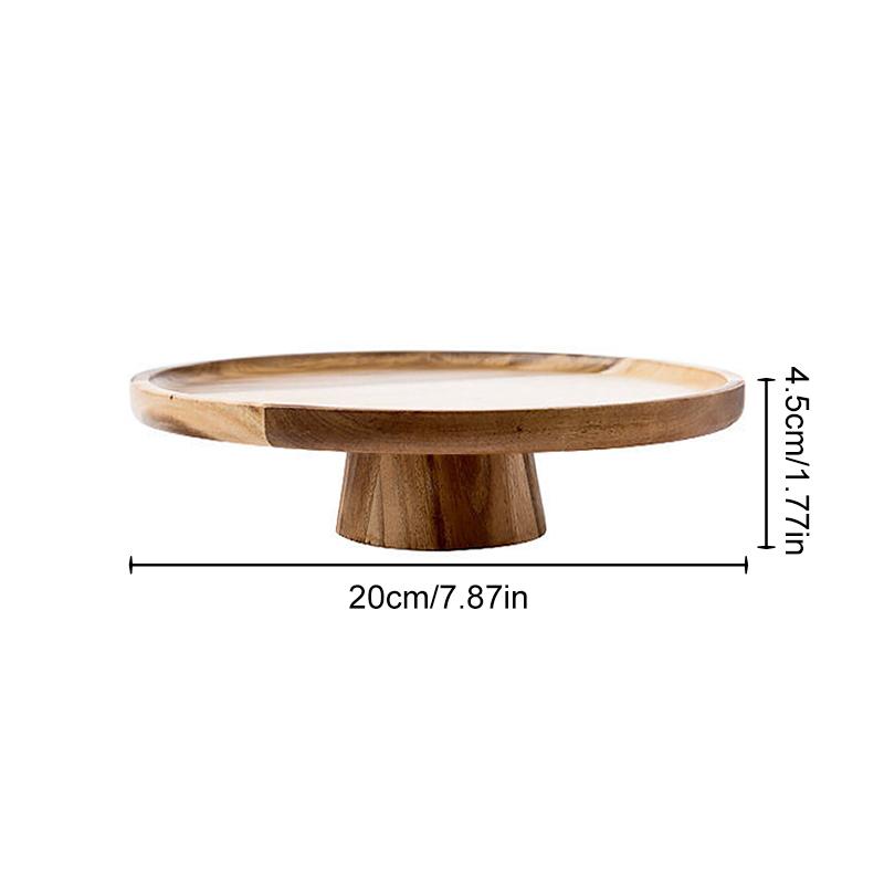 Wooden Storage Tray Tall Footed Desktop Tabletop Fruit Desserts Photography Props Multipurpose