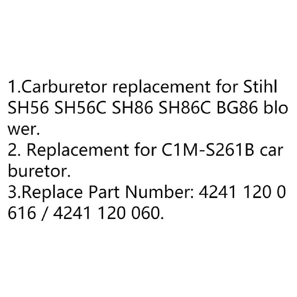 Карбюратор ALL-CARB Replacement для воздуходувки Stihl BG86 SH56 SH56C SH86 SH86C C1M-S261B BG56 ZAMA
