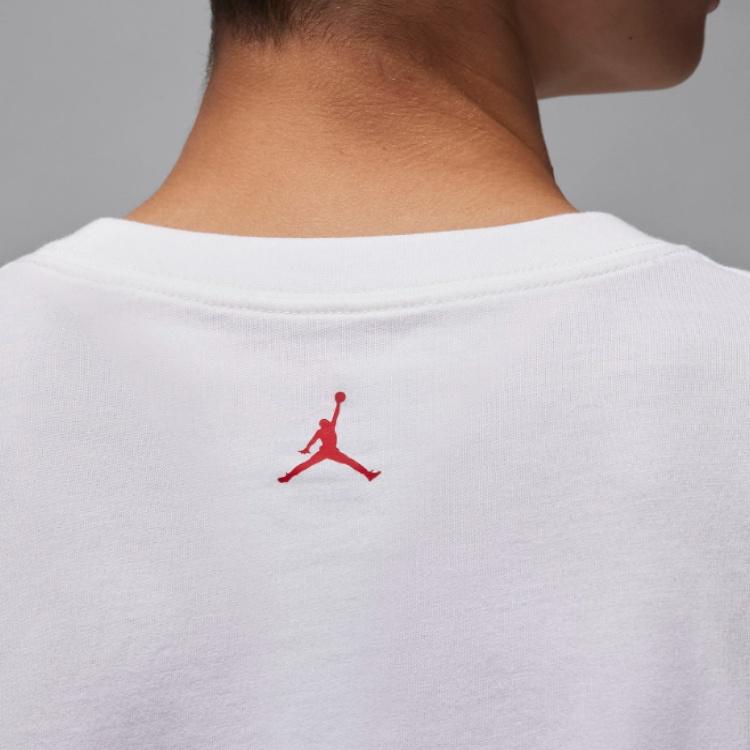 (WMNS) Air Jordan Graphic T-Shirt 'White Red' Women's FD7202-100