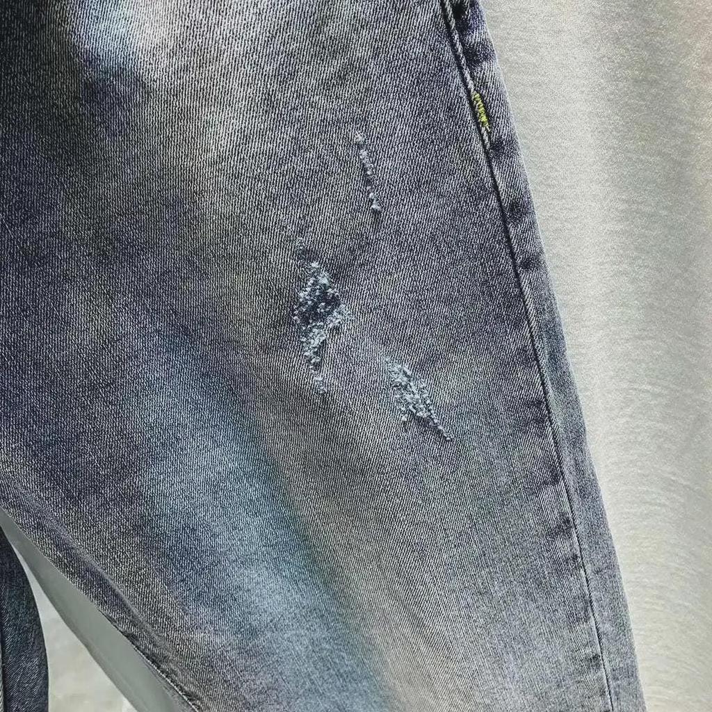 «Мужские джинсы с буквами в стиле Гонконга, лето 2023 г. — модные брюки в стиле хип-хоп для улицы»