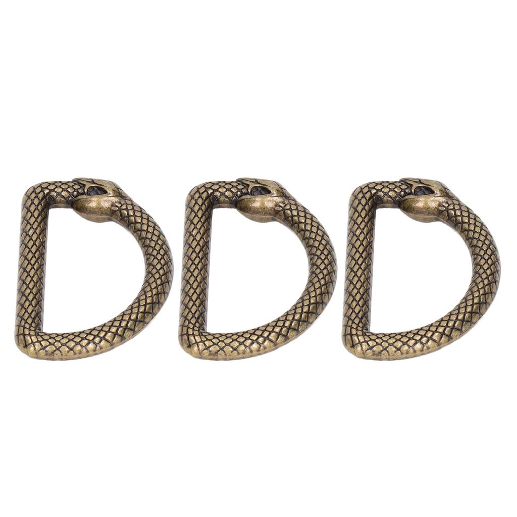 20Pcs Metal D Rings Snake Pattern Wear Resistant Metal Rings Buckle for DIY Belts Luggage Belts