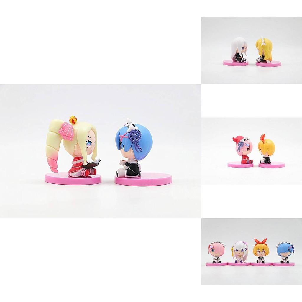 Delightful Chibi Rem And Ram Sitting Figures From Re Life In A Different World Anime Collection