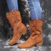 2022 Autumn/Winter Large Size Western Fashion Leather Women's High Boots