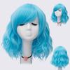 Short Bob Cosplay Wig for Women Synthetic Green Hair New Style Natural Supple Summer Heat Resistant Wig With Side Bangs