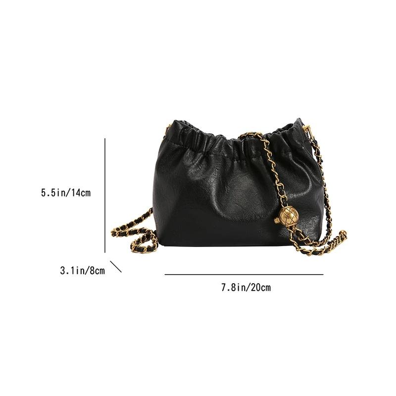 Женская Сумка через плечо на цепочке Универсальная Сумка-тоут Crossbody Повседневная Плиссированная сумка-хобо Сумка-портфель Сумка-слинг Стильный кошелек для девушки
