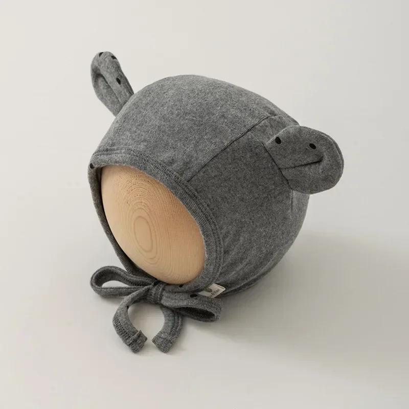 Милая мультяшная модная шапочка для новорожденных, милая шапочка с медвежьими ушками и кроличьими ушками, реквизит для фотосъемки младенцев, мягкая хлопковая шапочка для малышей