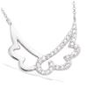 [J8650] - Silver Necklace 'Les Ailes d'Ange' Silver-white (rhodium-plated) - 20x15 Mm