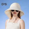 Женская широкополая солнцезащитная шляпа, сворачиваемая, с защитой от ультрафиолета, с клапаном на шее, с UPF 50+, рыболовная шляпа с отверстием для хвоста для походов на пляж