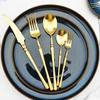 Gold Flatware Dinnerware Set Luxury Cutlery 18/10 Steel Sets Quality Tableware Knives Forks Spoons Teaspoons Cakefork Dining Dinner Set