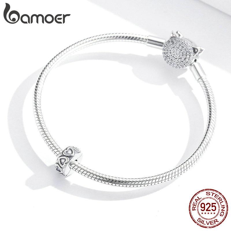 Bamoer винтажный рельефный шарм для оригинального женского браслета из стерлингового серебра 925 пробы, европейские брендовые ювелирные изделия