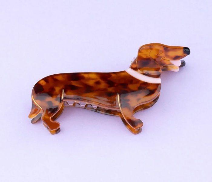 Заколка для волос - COUCOU SUZETTE - Такса - Коричневая - 1 шт - Оригинальная и забавная