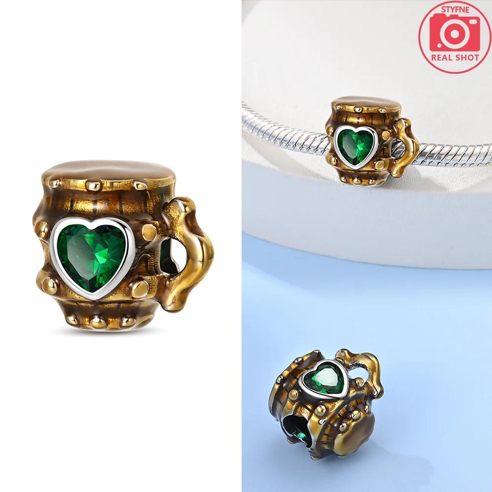 Изысканные Подвески Медь Оригинальный Зеленый Пивная Бутылка Подсолнух Бусины Подходят для Браслета Женские Ювелирные Аксессуары Подарки Своими Руками