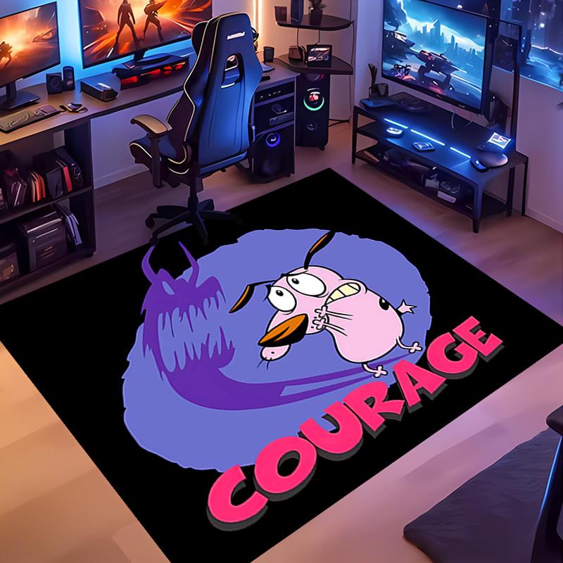 1pc Courage the Cowardly Dog1 Entrance Mat, Non-Slip Mat Area Rug,Room Decor, Outdoor Decor, Kitchen Rug,Doormat - Machine Washable, Easy to Clean