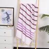 Turkish Cotton Striped Beach Towel with Tassels – Absorbent, Ideal for Bathing, Swimming, and Sun Protection