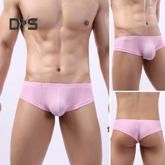 Мужские летние стринги с низкой посадкой, трусы в рубчик из ледяного шелка, однотонное высокоэластичное нижнее белье, трусы с гладкими линиями