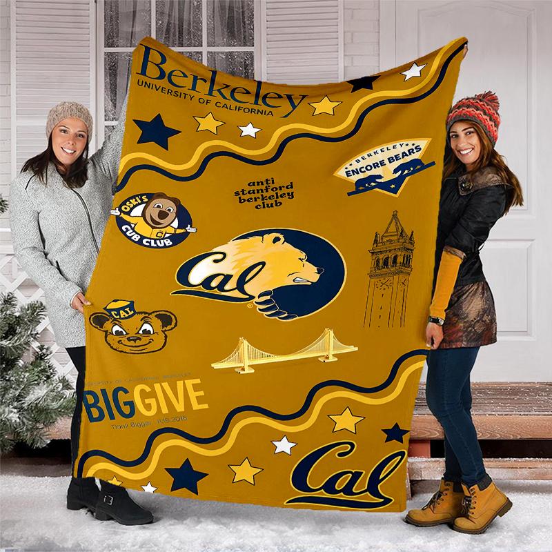 California Golden Bears printed throw blanket—soft,warm;versatile blanket for all seasons—perfect as &air-conditioning throw,nap blanket