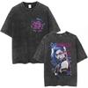 Unisex Arcane Jinx Game Fans Lover Gifts Washed Shirt Harajuku TShirt for Men Women Short Sleeve High Quality Cotton Tees