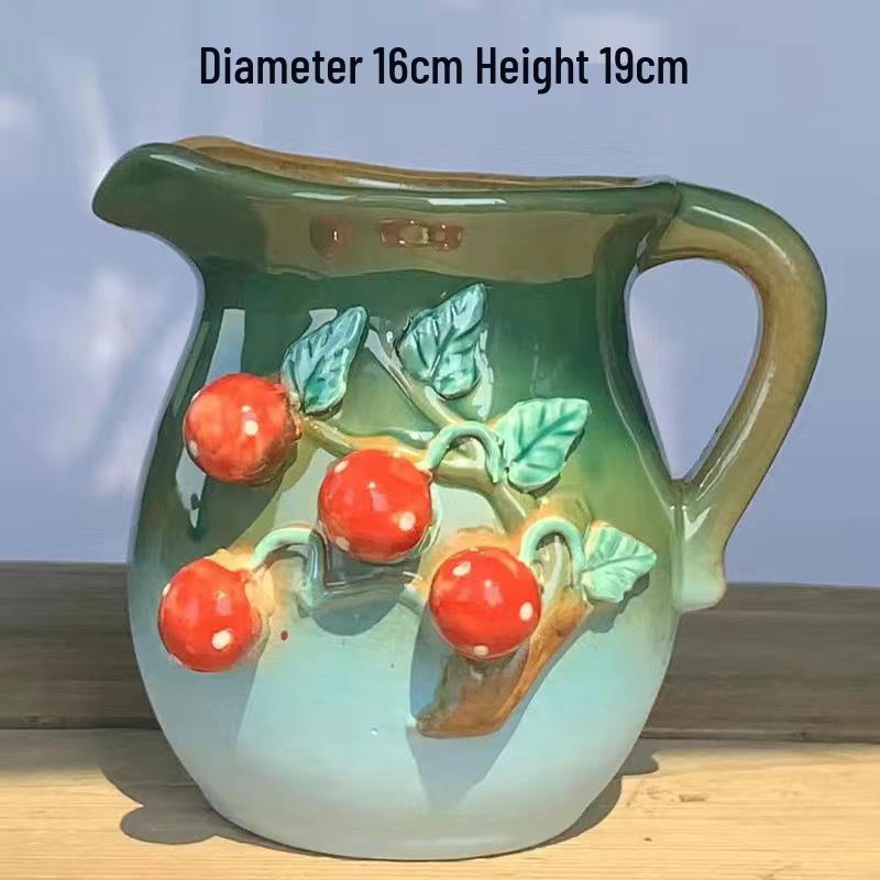 Retro Ceramic Succulent Pot - Large & Small with Creative Handmade Relief Design