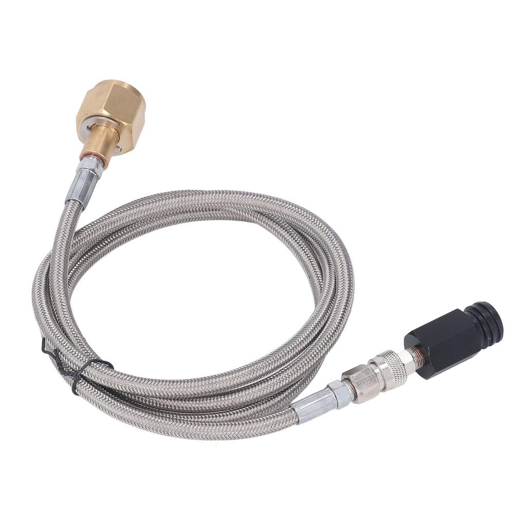 Soda Refill Adapter CO2 Cylinder Cartridge Fill Tank Connector with 60in Hose CGA320 Stainless Steel Hose