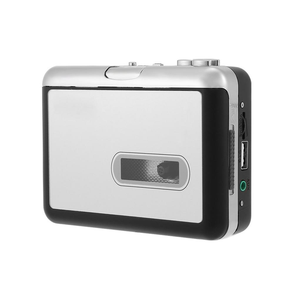 Конвертер кассеты в MP3, сохранение на USB-флеш-диске, автономное записывающее устройство с автоматическим разделением на разделы и наушниками, черный с серым