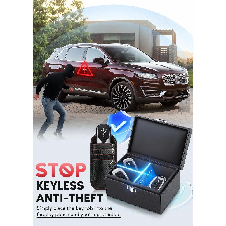 Faraday Box for Car Keys, Key Fob Signal Blocker Rfid Box for Car Keys, Faraday Key Fob Protector Signal Blocking Box